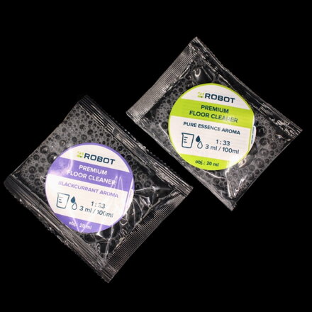 4Robot почистващ препарат за роботизирани прахосмукачки с моп функция – Изгоден комплект мостри Pure Essence + Blackcurrant (2×20 ml)